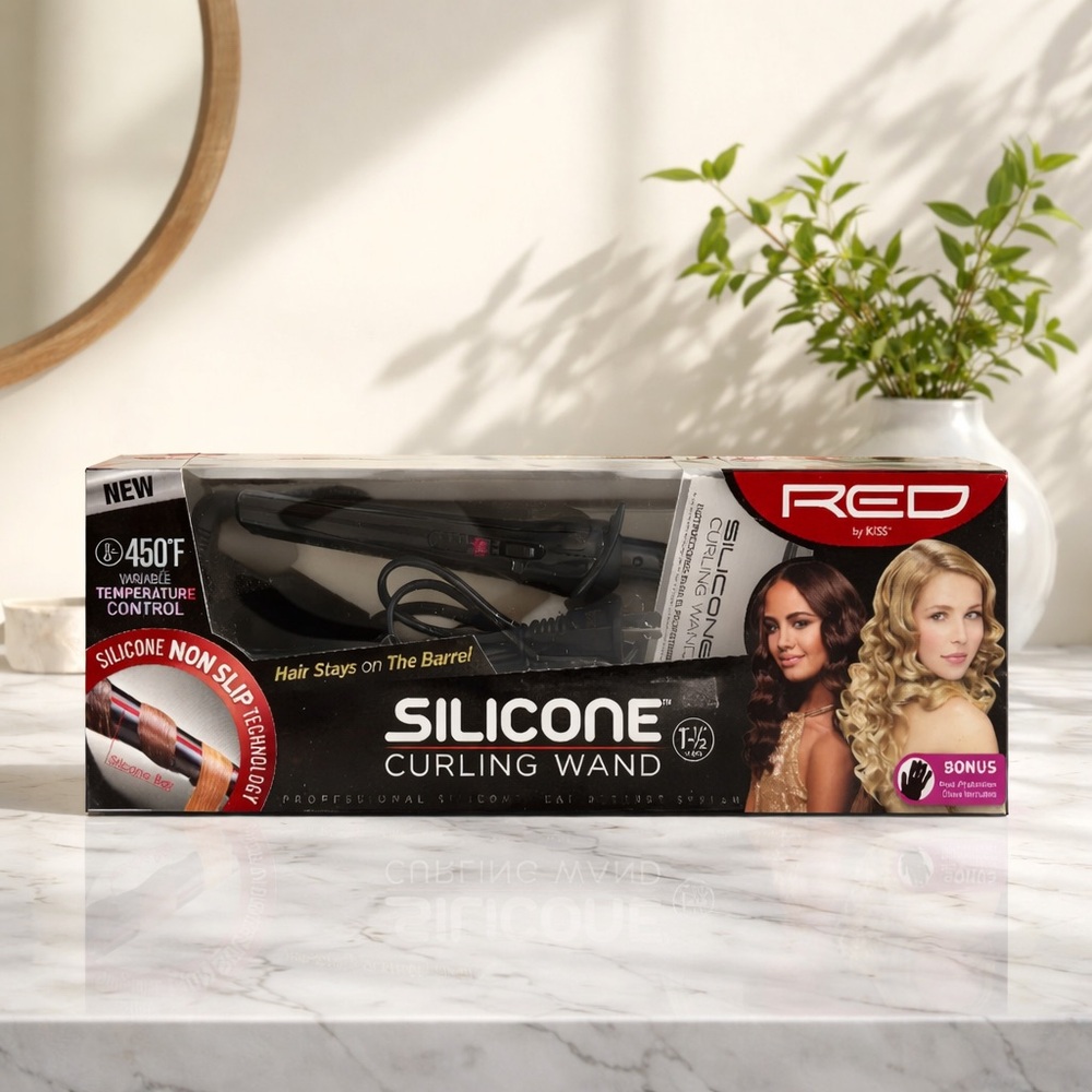 Red by Kiss Silicone Curling Wand